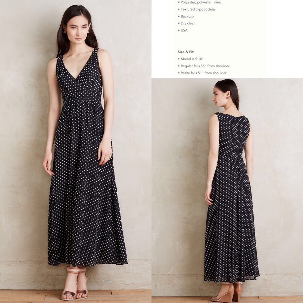 ⭕️Sold⭕️Anthro Clipdot Maxi Dress by Eva Franco